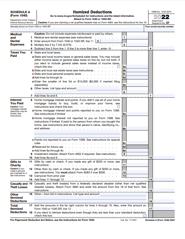 What is IRS Form 1040 Schedule A?