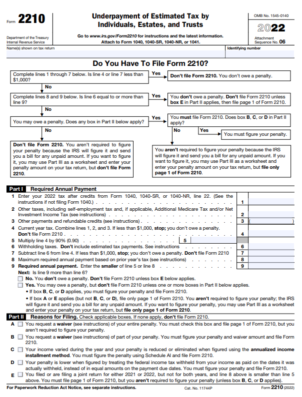 What is IRS Form 2210?