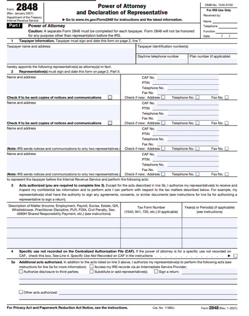 Why does my accountant need a power of attorney?