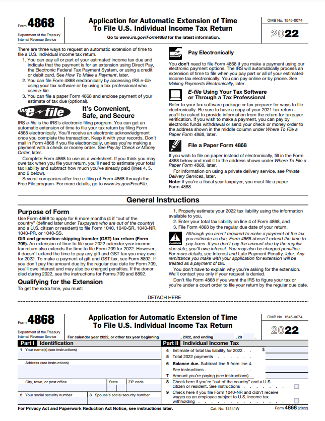 what-is-irs-form-4868