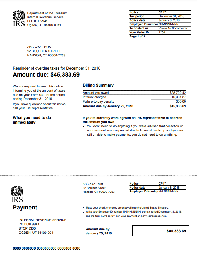 What is a CP171 Notice?